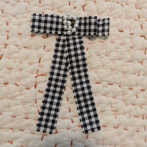 Black & White Gingham Brooch